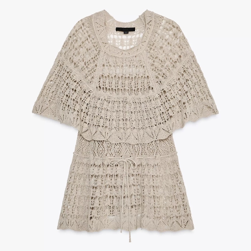 Zara Light Gray Knit Poncho